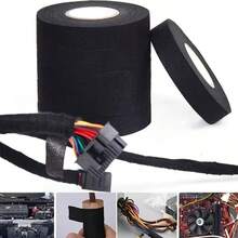 2 Rolls High Temperature Self-Adhesive Fabric Wire Harness Tape, Heat Resistant, Noise Reduction, Automotive, Engine And Electrical Wire Protection, Car Wire Harness, Engine Protection, Flexible Tape, Heat Resistant Material - A - View 3
