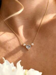 14K Gold Jewelry Set, Includes Necklace And Bracelet, Elegant Style, Perfect For Daily Wear And Gifting - Gold - View 12