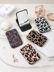 1 Buah Cermin Rias Portabel Seri Y2K, Cermin Genggam Lipat Ringan Ultra Tipis yang Praktis, Kulit PU, Cocok untuk Berbagai Skenario dan Semua Orang, Cermin Saku Mini, Desain Motif Leopard Klasik, Indah dan Halus, Mudah Dibawa, Cermin Rias Genggam, Penutup Flip 180°, Cermin Mini Multifungsi, Cermin Kompak, Cermin - MultiWarna - View 1