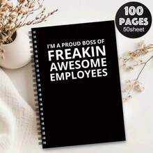 1pc Of Humorous Boss'S Day Spiral Notebook Travel Journal, Ideal For Work And Office Planning, Appreciation Gifts For Employees And Company Teams, Meeting Notepad, Thank You Gifts For Colleagues And Leaders - One Book (50 Pages, 100 Pages) - View 4