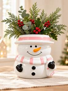 Christmas Snowman Vase Winter Home Decor, Holiday Flower Stand Living Room Tabletop Centerpiece Decoration, Holiday Decoration, Christmas Party Seasonal Display Decor - Multicolor - View 6