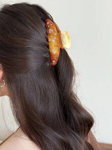 1 buah Jepit Rambut Wanita Motif Gradien Warna Vintage Tie Dye dengan Hiasan Bunga Rhinestone, Jepit Rambut Asetat, Aksesori Rambut Serbaguna untuk Sehari-hari/Kencan/Perjalanan - MultiWarna - View 1