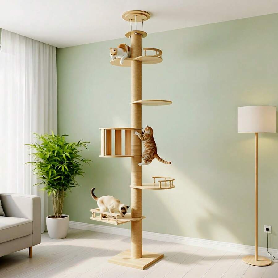 125cm Multi-Level Plush Cat Tree With Sisal Scratching Posts | Cozy Condo, Hammock & Dangling Ball Toy | Sturdy Climbing Ladder & Perches | All-In-One Cat Furniture For Climbing, Resting & Playing, Ideal For Indoor Cats