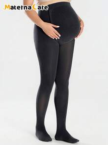 Maternity Tights 1 Pair Gray Flannel Sheer Base Pantyhose - Soft And Comfortable For Tummy Support, Suitable For Home, Commuting And Daily Wear. - Grey - View 6