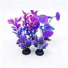 5pcs Artificial Aquarium Plants, Fish Tank Decoration Fake Water Plants, Maintenance-Free, With Base, Sand And Stone Tray Decoration - Happy Aquarium - View 10