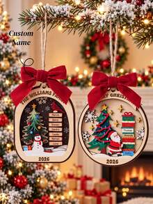 Personalized Family Christmas Hanging Ornament, Customized 2026 Christmas Tree Ornament, Christmas Decoration, Christmas Gift - Multicolor - View 2
