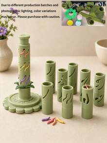 DIY Clay Flower Making Kit, Modular Stackable Flower Tower Mold Set, For Handmade 3D Floral Crafts, Creative Art Supplies, Suitable For Home Decor And Craft Projects, Easy-Press Design For Multi-Layer Clay Flowers, Perfect Gift For Craft Enthusiasts - Multicolor - View 9