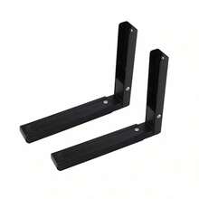 2Pcs Iron Microwave Black Wall Mounting Brackets Shelf With Extendable Arms - 1 - View 4