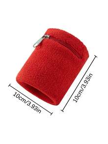 1PC Multi-Function Black Red Blue Zipper Wristband, Pocket Towel Wristband, Sports Wristband - Multicolor - View 6