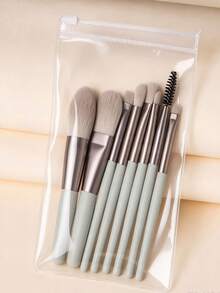 8pcs Makeup Brush Set, Portable Muted Color Makeup Brushes, Soft Hair Blush & Eyeshadow Brushes, Makeup Tools - Portable - View 14