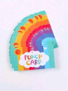 50pcs Punch Cards My Reward Cards, Suitable For Classroom, Student And Home Behavior Incentive Decoration, Cute Inspirational Cards, Creative Gift - White - View 4