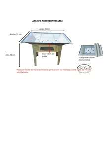 Asador Rectangular chico 32 X 45cm Desmontable Apto P/mesa hecho de lamina - Tipo de Enchufe A Japonés (100V) - Ver 6