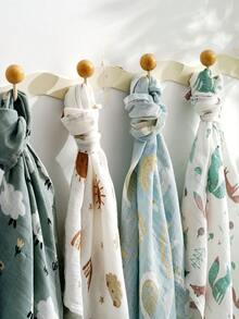5PCS Muslin Baby Bibs 60*60cm Soft Bamboo Burping Cloths,Baby Face Towel Square Handkerchief - Multicolor - View 4