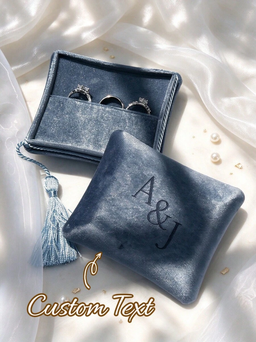 Personalized Velvet Jewelry Box, Customizable Travel Jewelry Storage Box, Elegant Bridesmaid Gift, Birthday Gift For Her, Mother's Day & Valentine's Day Memento, Gift Box For Wedding, Thoughtful Gift - Multicolor - View 1