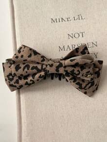 1pc Autumn Vintage Maillard Color Leopard Print Banana Hair Clip Fashion Ponytail Hair Accessory For Women - Multicolor - View 5