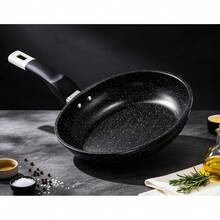 EliteHoff Marmoriserad Non-stick stekpanna, induktionskompatibel, mjukt handtag med nitade fästen, svart eller grå, 16–30 cm - Visa 2