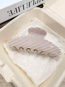 2件/1件大號女用髮夾，復古棕色波點條紋抓夾，防滑強力固定髮飾，適合粗髮與細髮 - 彩色 - 查看 4