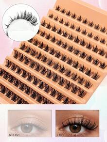 Asiteo 120片 D捲度 DIY 簇裝假睫毛 8-16mm 尖端感 個別纖細款 動漫風 Cosplay 娃娃簇裝睫毛接片 - D - 查看 3