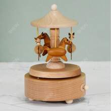 Square Bottom Carousel Music Box 1 Needs To Press The Switch And Then Rotate The Bottom Movement. - 1PC - View 2