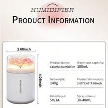 1pc Portable Aromatherapy Lamp Humidifier Diffuser, Creative Bionic Flower USB Powered Mini Car Aromatherapy Diffuser Humidifier, Portable Desktop Mist Diffuser, Ultra Quiet Air Humidifier, Suitable For Desk Bedroom Office Decoration Gift - USB-powered - View 11