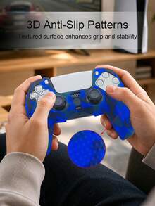 Compatible With PlayStation 5, 2pcs Controller Protective Covers + 1pc Storage Bag Set, Water Transfer Printing Design, Anti-Drop Anti-Slip Anti-Scratch Anti-Sweat Enhanced Gaming Grip, Large Bottom Opening Design For Direct Charging Dock Charging - 1 Set (2pcs Protective Case) + Storage Bag - View 8