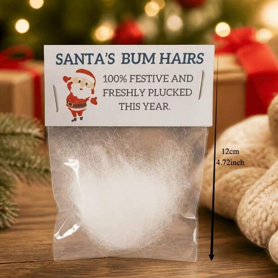 1 món quà Giáng Sinh hài hước hình ông già Noel bằng lông, hoàn hảo cho trò đùa và túi quà tiệc