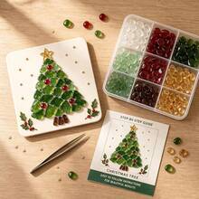 DIY Christmas Glass Mosaic Art Kit, Adult Red Cardinal Sea Glass Handmade Craft | Includes Colored Glass Pieces, Canvas And Tools, Relaxing Creative Activity, Great Gift Choice, DIY, Activity, Mosaic, Hobby, Christmas, Halloween - Multicolor - View 3