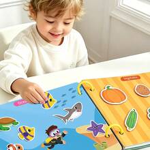 somoving 1pc Reusable Dinosaur Scene Sticker Book, Cartoon Dinosaur Early Education Quiet Sticker Toy, Suitable For Toddlers And Children, Preschool Learning Activity Gift, Unisex For Boys And Girls - Multicolor - View 9
