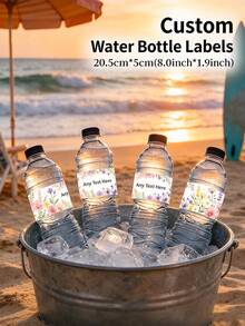 1-50pcs Label Botol Air Minum yang Dipersonalisasi | Stiker Kemasan Kustom dengan Teks yang Dapat Disesuaikan - Label ini Tersedia dalam Berbagai Gaya, Sempurna untuk Mendekorasi Botol Air Minum di Area Minuman Pesta, Cocok untuk Pesta Ulang Tahun, dan Hari Jadi - MultiWarna - View 2