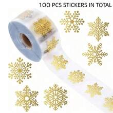 3pcs/Set (3 Rolls) Transparent Snowflake Pattern Christmas Snowflake Roll Stickers, Gift Wrapping DIY Self-Adhesive Labels, Christmas Holiday Atmosphere Winter Festival Gift Packaging Decoration Seal Stickers - Multicolor - View 16