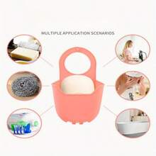 Bolsa colgante de drenaje para fregadero de cocina, estante de almacenamiento para esponja y paño, estante de drenaje para jabón de baño, estante de almacenamiento plegable sin taladro para grifo, bolsa de almacenamiento para cepillo de platos, cesta colgante de filtración creativa - 1 ud. - Ver 7