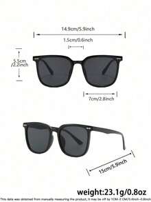 1 PC Men's Iconic Square Fashion Glasses Solid Color PC Frame Gray Lens Casual Simple Style Lightweight For Street Outdoor Travel With Glasses Box - Multicolor - View 9