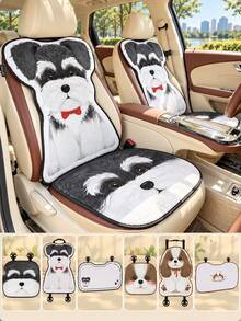 Cute Puppy Pattern Car Seat Cover Set, Dog Print Car Seat Cushions, Front Seat Covers Backrest Covers Rear Bench Seat Pad, Universal Car Interior Accessories, Cute Animal Design Car Decor, Non-Slip Seat Protector, Easy Install Vehicle Seat Covers - Multicolor - View 3