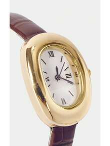 Noxbound 1pc Women's PU Leather Band Quartz Watch Round Dial Retro British Style Niche Timepiece - Multicolor - View 4