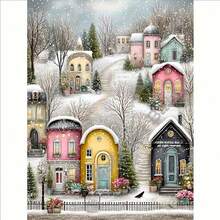 1PC DIY 5D Diamond Painting Kit Cartoon House Pattern - Round Full Drill Art Mosaic Craft, Home Wall Decor, Unframed - No Frame - View 9