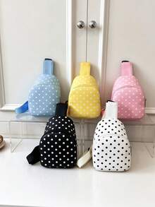 Kids Cute Polka Dot Chest Bag, Unisex Casual Mini Crossbody Bag, Lightweight Shoulder Bag For Travel - A - View 1