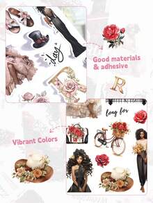 DanSoul 20 Large Black Theme Stickers Book, Adult Use, Pre-Cut Matte PET Planner Supplies, Suitable For Planner, Bullet Journal, Greeting Card Making, Collage Art Crafts, School Supplies - A5 Large Size - View 5