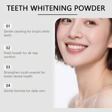 Feimuko Polvo Blanqueador Dental, Limpieza Suave para Quitar Manchas Dentales, Cuidado Bucal Diario, Refresca el Aliento, Protege el Esmalte y Encías, Fácil de Usar para Cuidado Oral en Casa - Polvo - Ver 9
