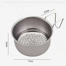 1pc Premium Stainless Steel Sink Strainer Basket - Heavy Duty Rust-Resistant Anti-Clogging Perforated Drain Basket, Suitable For Most Sinks - Easy To Clean Kitchen Vegetable, Fruit And Food Residue Filter - Modern Kitchen Accessory, Metallic Gloss Surface, Rust-Resistant Material - Thickened Stainless Steel [1 Pack] Hanging Drain Basket - View 8