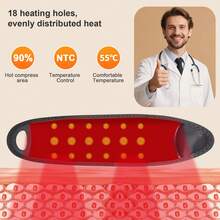 Wireless Wrist Heating Massage, Hand Warmth Massage, Heating Wrist Guard With Massage Power, Suitable For Elderly Use 1800mAh - Black - View 4