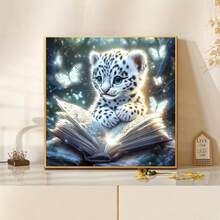 1PC DIY 5D Diamond Painting Kit Snow Leopard Pattern - Round Full Diamond Art Mosaic Craft, Home Wall Decor, Unframed - No Frame - View 3