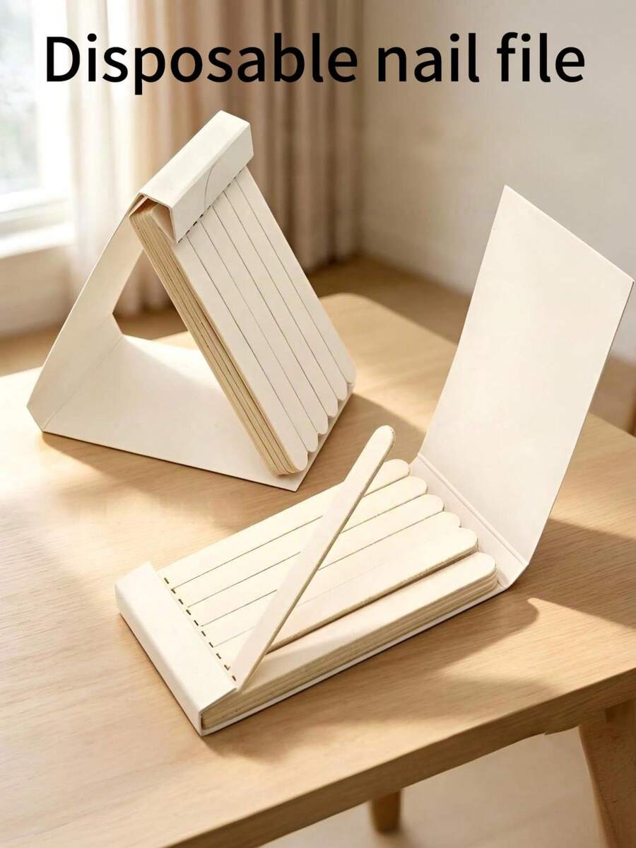 1 Box 30pcs Fine Nail File Buffing Strips Disposable Nail Grinding Sanding Strips Nail Care Polishing Tools - Apricot - View 1