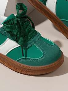 Spring/Autumn Kids' Sports Shoes, Lace-Up Sneakers, Soft Sole, Durable, Casual Running Shoes Suitable For Boys And Girls Students - Green - View 6