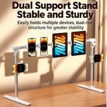 Adjustable Tablet And Smartphone Stand, Foldable Multi-Angle Rotating Clamp, Aluminum Alloy + ABS Material, Suitable For Bedside Use | Multi-Function, Telescopic Horizontal Bar Phone Holder, Perfect For Comfortable Reading And Entertainment - View 4