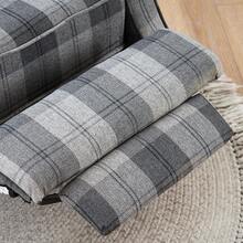 Recliner Padded Armchair For Living Room, Push-Back Reclining Chair Grey - Grey - View 6