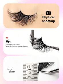 1pc New European & American Style Thick Double Layer Big Eye 7 Pairs Set Messy Explosive 3D False Eyelashes, Reusable - Multicolor - View 10
