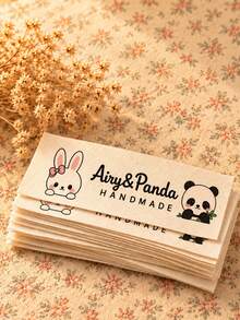 Handmade Customized Fabric Clothing Labels, Personalized Sew-On Sewing Labels, Custom Text Fabric Gift Labels, DIY Handmade Clothing, Bedding Or Knitwear Craft Accessories - Multicolor - View 4