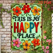 2D Flat, This Is My Happy Place, Metal Sign, 8X12 Inches, Wall Art Decor, For Restaurant, Bar, Garage Decoration - Multicolor - View 1