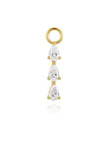 1pc DIY 925 Silver Dangle Gemstone Pendant Dainty Cartilage Helix Earlobe Piercing Attachment Hoop Tragus Charm,Daith Helix Rook Belly Ring Charm - Gold - View 17