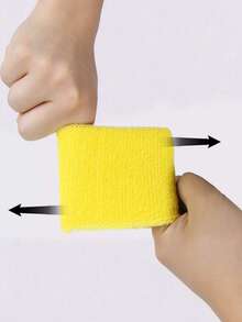 1PC Sports Wristband Sweat-Absorbing Towel Wristband Fitness Running Basketball Badminton Wrist Guard - Yellow - View 2